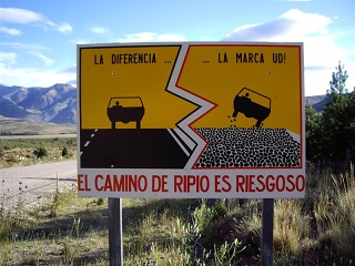 Esquel - Ripio Waarschuwing